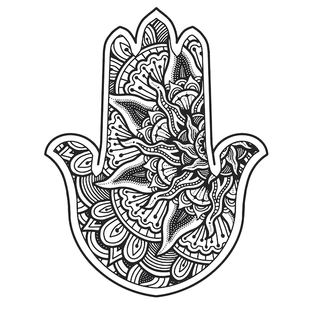 Conception De Mandala. Symbole Hamsa