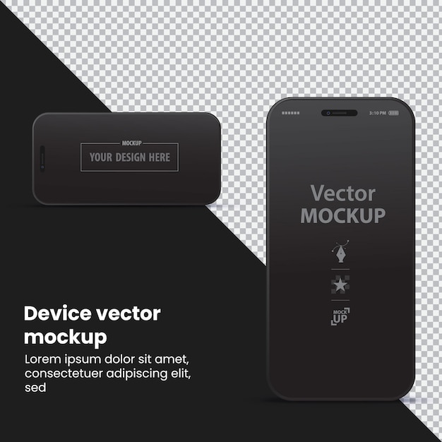 conception de maquette d'iPhone noire avec vue multiple