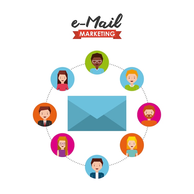 Vecteur conception de marketing postal