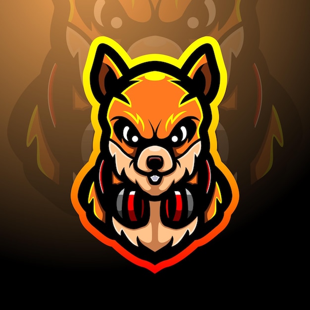 Conception De Mascotte Logo écureuil Esport