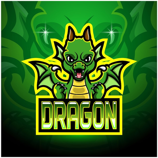 Conception De Mascotte De Logo Esport Dragon