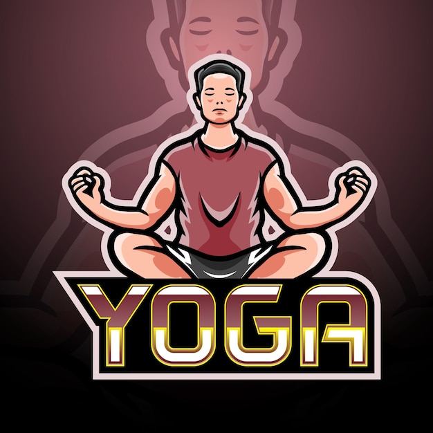 Conception De Mascotte De Logo D'esport De Yoga