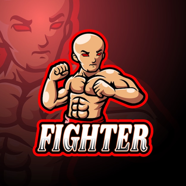 Conception De Mascotte Logo Fighter Esport