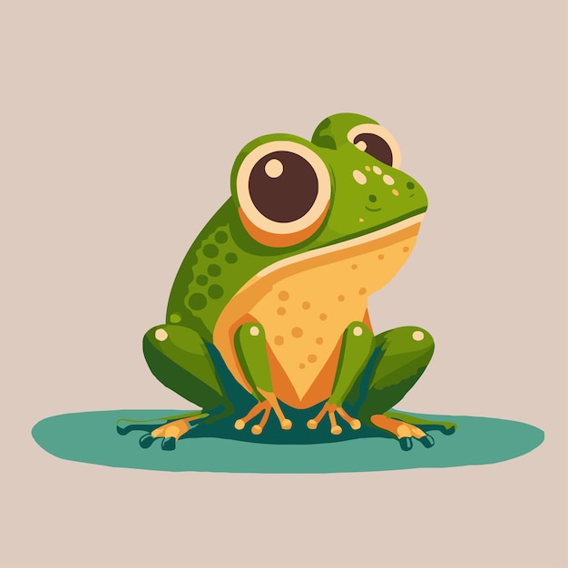 Vecteur conception de mascotte de logo de personnage de grenouille verte en dessin animé pour l'image de marque de l'entreprise