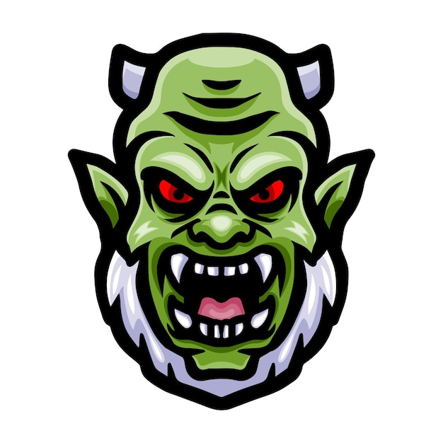 Conception De Mascotte De Logo Tête Orc