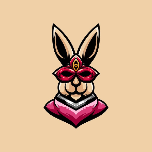 Conception De Mascotte De Masque De Lapin