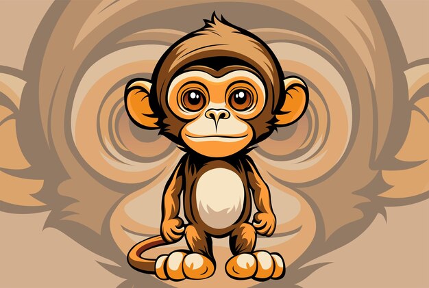 Vecteur conception de mascotte de singe