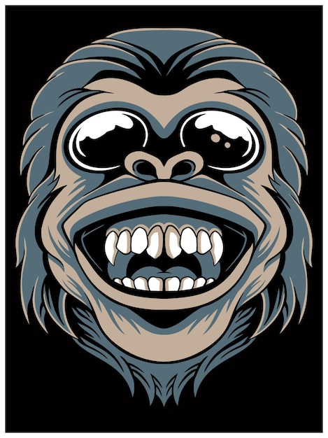 Conception De Mascotte De Tête De Singe