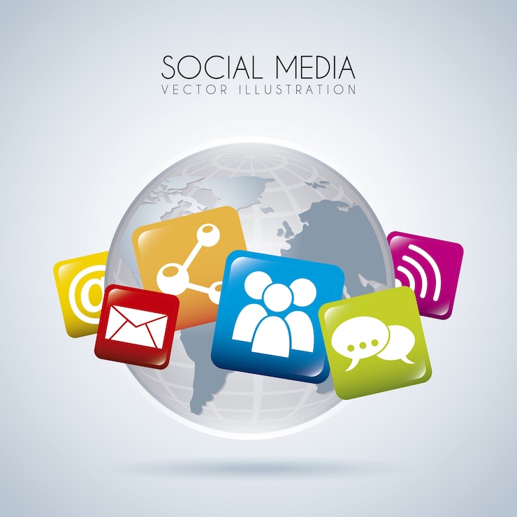 Vecteur conception des médias sociaux