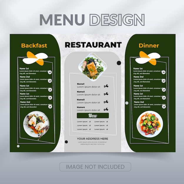 Conception De Menu De Restaurant Rustique Plat Organique Et Modèle De Conception Vectorielle.