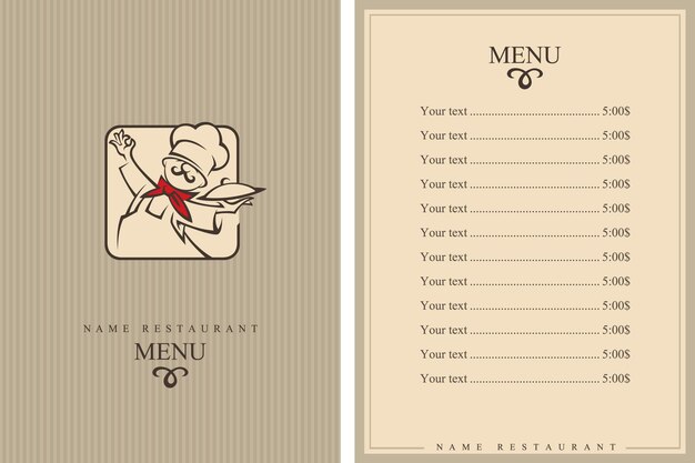 Conception De Menus De Chef