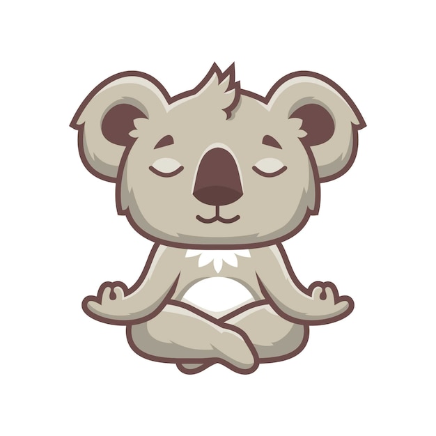 Conception Mignonne De Mascotte De Yoga De Koala