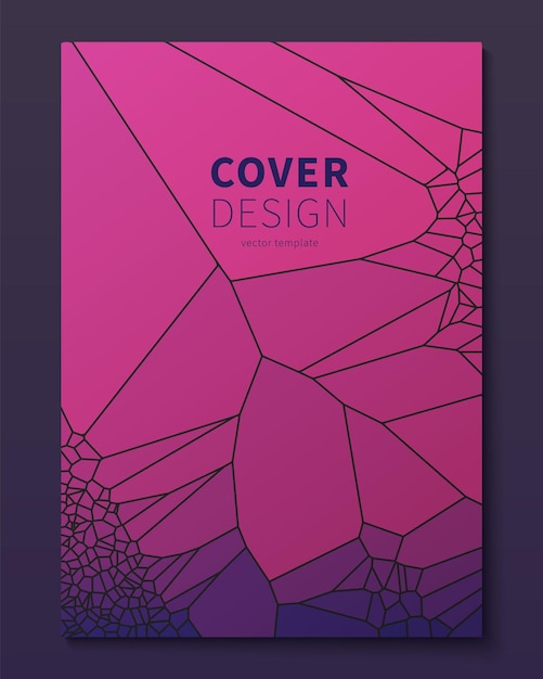 Conception minimale de couvertures de voronoi Grappes de verre géométriques avec dégradé de couleur Toile de fond abstraite à la mode cool pour le dépliant d'affiche de banne, etc. Modèle vectoriel