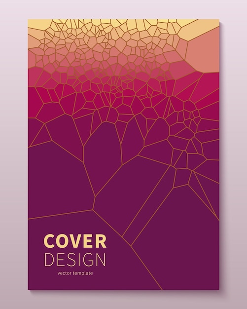 Conception Minimale De Couvertures De Voronoi Grappes De Verre Géométriques Avec Dégradé De Couleur Toile De Fond Abstraite à La Mode Cool Pour Le Dépliant D'affiche De Banne, Etc. Modèle Vectoriel