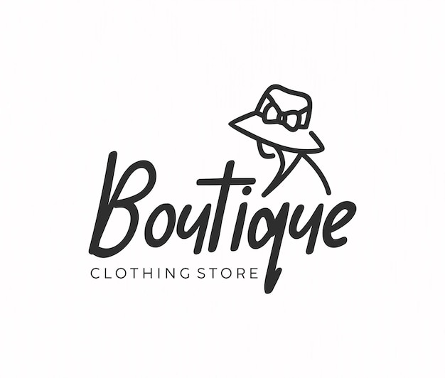 Vecteur conception minimale du logo de la boutique