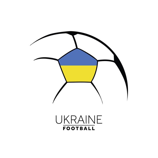 Conception minimale de football de football avec le drapeau de l'Ukraine