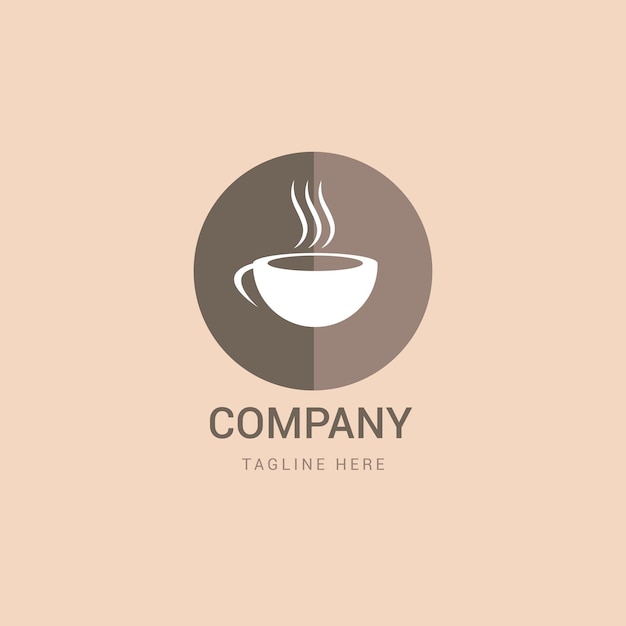 Conception Minimale De Logo De Café Avec Trois Couleurs.