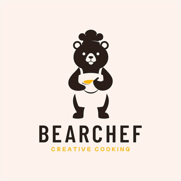 Conception Minimaliste De Logo De Miel De Cuisine D'ours