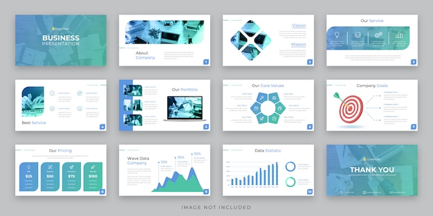 Vecteur conception de mise en page de présentation d'entreprise avec infographie et cible