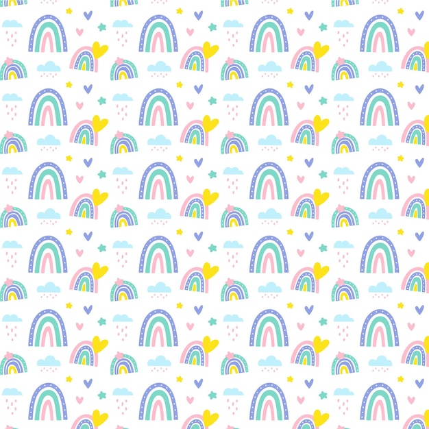 Conception de modèle arc-en-ciel dessiné à la main