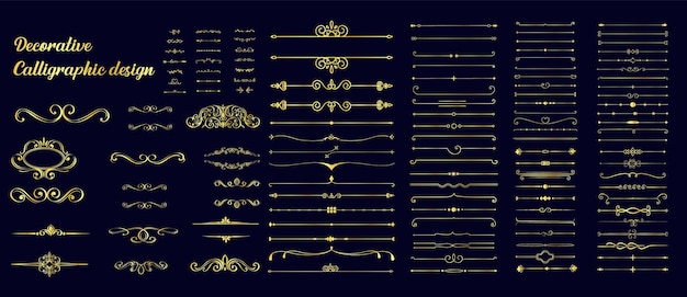 Conception De Modèle D'art De Fleur De Calligraphie Dessins Vectoriels Eps.