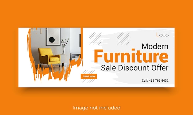 Vecteur conception de modèle de bannière de couverture facebook de vente de meubles