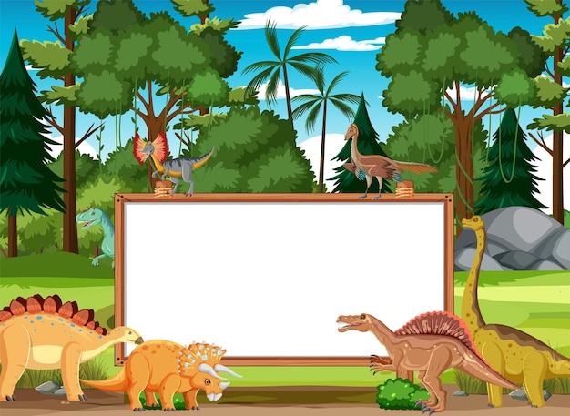 Conception de modèle de bannière avec des dinosaures