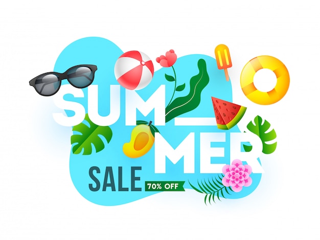 Conception De Modèle De Bannière Summer Sale Avec Offre De Réduction