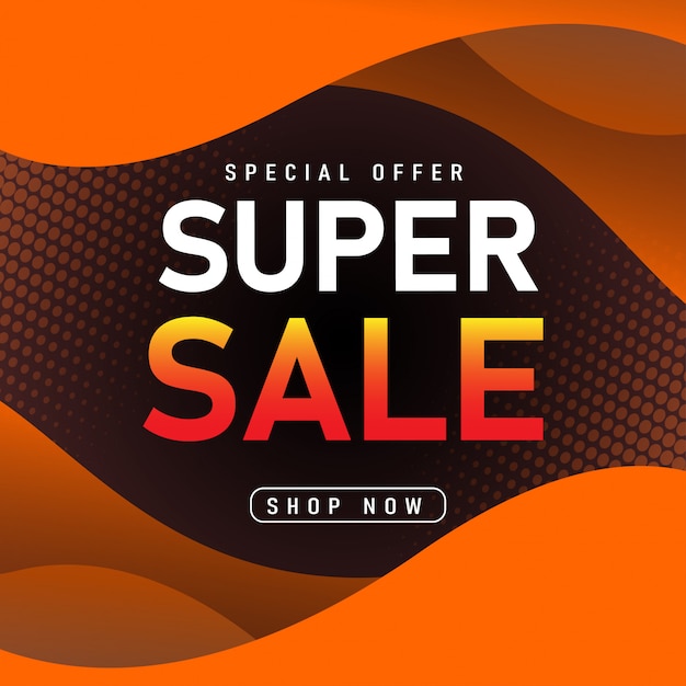 Conception de modèle de bannière de vente, offre spéciale Super vente.