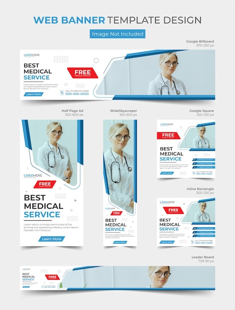 Conception de modèle de bannière web médical, modèle de bannière publicitaire de soins médicaux professionnels