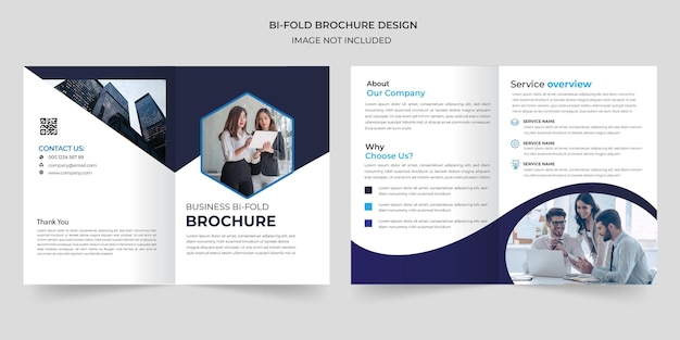 Conception De Modèle De Brochure Business Bi Fold Vecteur Premium