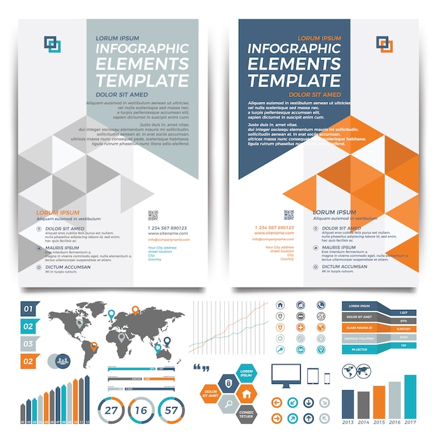 Vecteur conception de modèle de brochure. couverture et infographie.