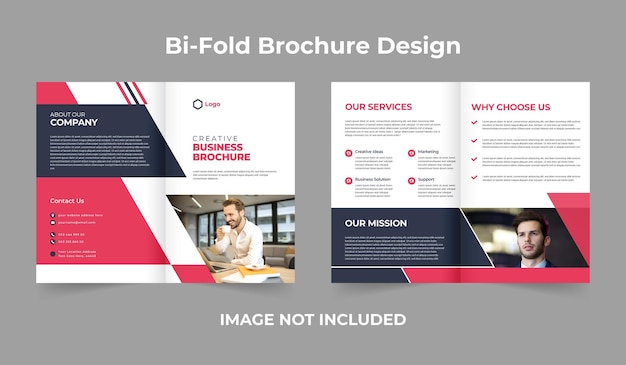 Vecteur conception de modèle de brochure à deux volets d'entreprise et d'entreprise créative