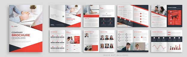Conception de modèle de brochure d'entreprise Mise en page du livret de profil d'entreprise avec des accents rouges