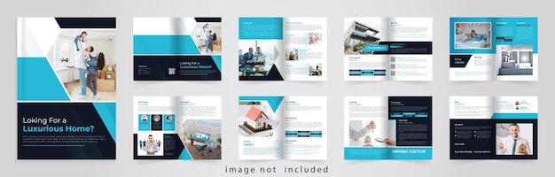 Conception de modèle de brochure d'entreprise multipage immobilier conception de mise en page de templa de profil d'entreprise minimal