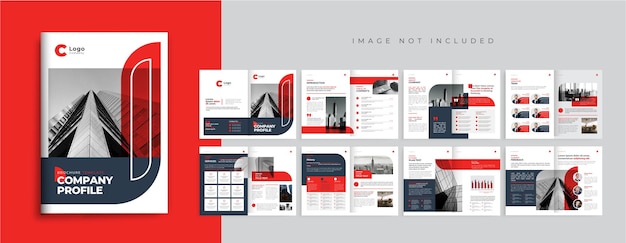Vecteur conception de modèle de brochure de profil d'entreprise mise en page de brochure d'entreprise brochure de 16 pages