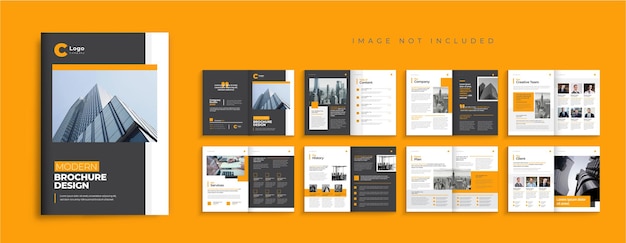 Vecteur conception de modèle de brochure de profil d'entreprise mise en page de brochure d'entreprise brochure de 16 pages