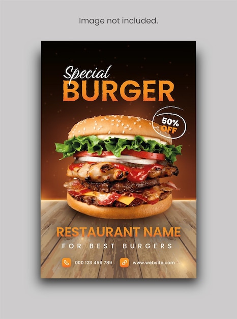 Vecteur conception de modèle de brochure de restaurant hamburger