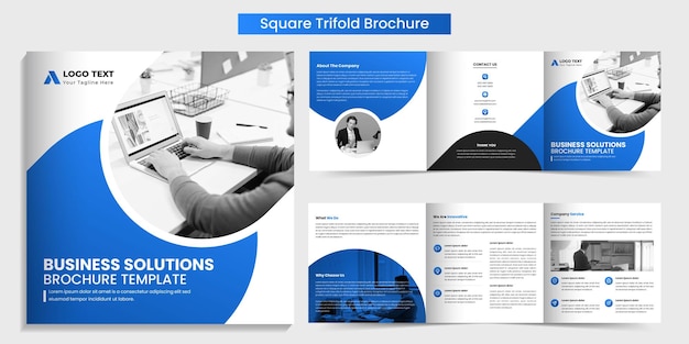 Conception De Modèle De Brochure à Trois Volets Carré D'entreprise Créative Ou Modèle De Profil D'entreprise