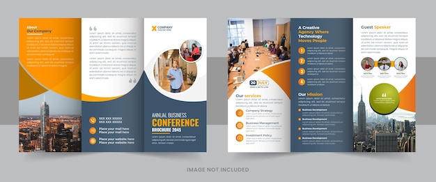 Conception de modèle de brochure à trois volets de conférence