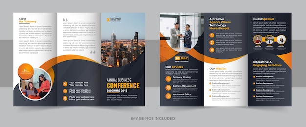 Conception de modèle de brochure à trois volets de conférence