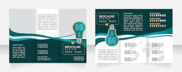 Vecteur conception de modèle de brochure à trois volets sur la consommation intelligente d'énergie électrique