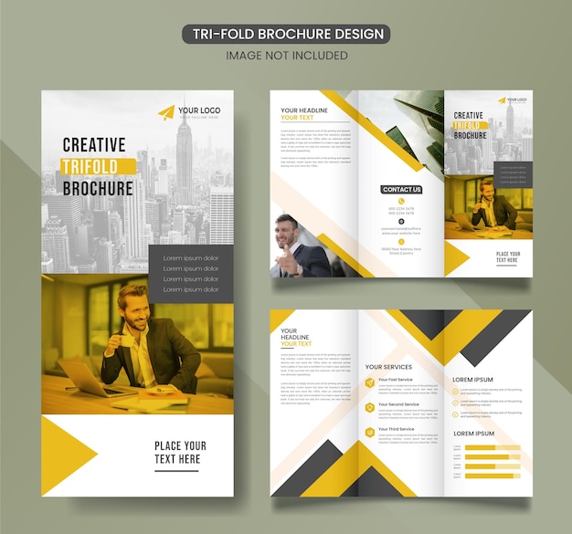 Conception de modèle de brochure à trois volets d'entreprise créative
