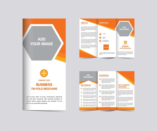 Vecteur conception d'un modèle de brochure à trois volets pour les entreprises professionnelles