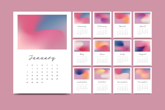 Conception de modèle de calendrier annuel 2024