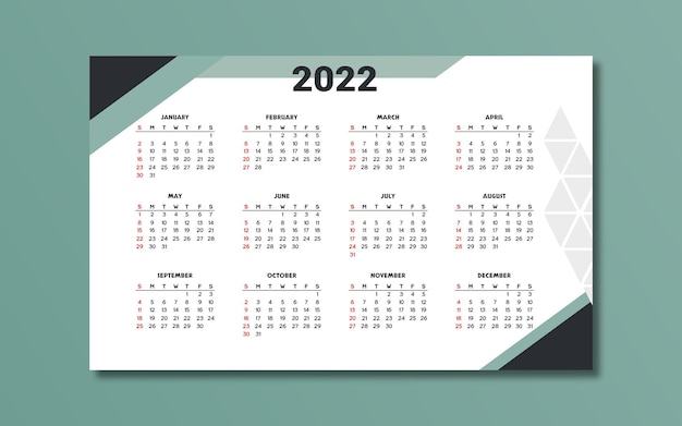 Conception De Modèle De Calendrier Moderne 2022