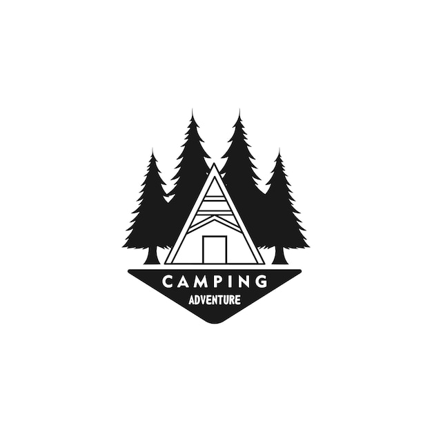 Conception De Modèle De Camping Vintage Logo Illustration Vectorielle