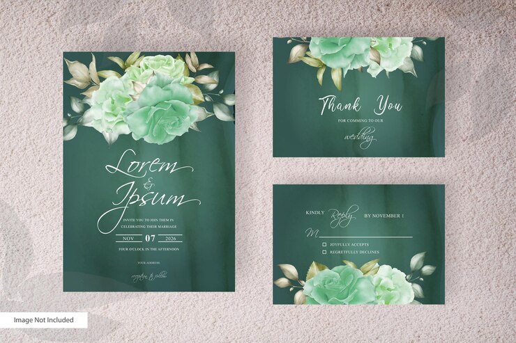 conception de modèle de carte d'invitation de mariage élégant cadre floral