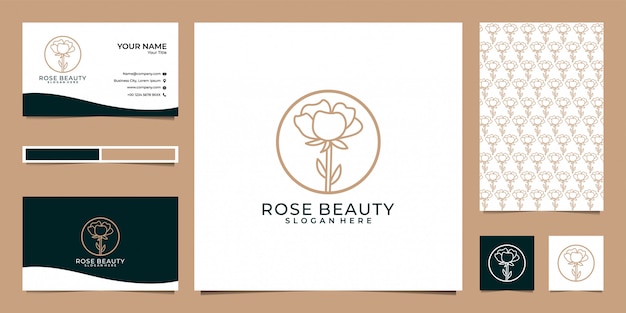 Conception, Modèle Et Carte De Visite De Logo De Beauté Rose