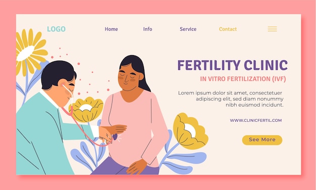 Vecteur conception de modèle de clinique de fertilité